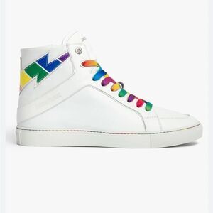 New Zadig &‎ Voltaire Womens High Flash Pride Lightning Bolt Sneakers $498